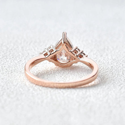 Pear Cut Seven Stone Moissanite Engagement Ring