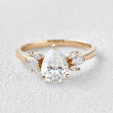 Pear Cut Vintage Moissanite Engagement Ring