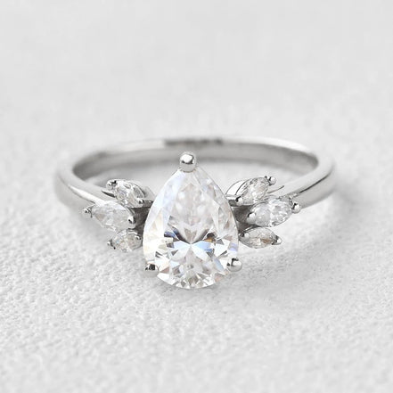 Pear Cut Vintage Moissanite Engagement Ring