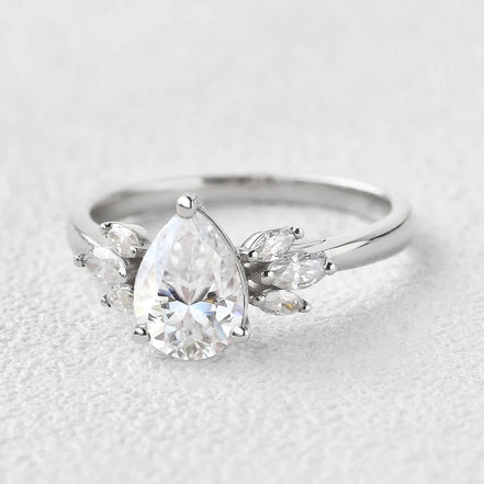 Pear Cut Vintage Moissanite Engagement Ring