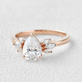 Pear Cut Vintage Moissanite Engagement Ring