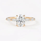 Oval Cut Five Stone Moissanite Engagement Ring