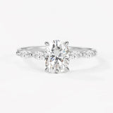 Oval Cut Five Stone Moissanite Engagement Ring