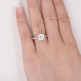 Princess Cut Hidden Halo Moissanite Engagement Ring
