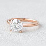 Round Cut Solitaire Moissanite Engagement Ring