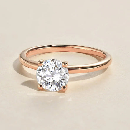 Round Cut Solitaire Moissanite Engagement Ring