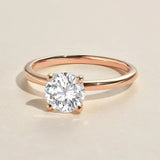 Round Cut Solitaire Moissanite Engagement Ring