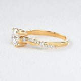 Round Cut Twisted Moissanite Engagement Ring