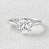Heart Cut Moissanite Solitaire Engagement Ring For Her