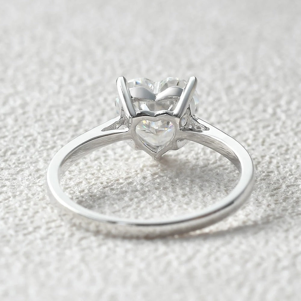 Heart Cut Moissanite Solitaire Engagement Ring For Her