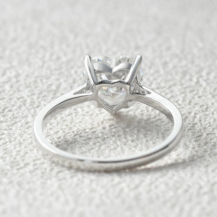 Heart Cut Moissanite Solitaire Engagement Ring For Her