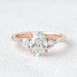 Oval Cut Three Stone Moissanite Engagement Ring
