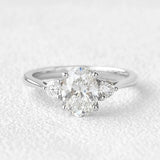 Oval Cut Three Stone Moissanite Engagement Ring