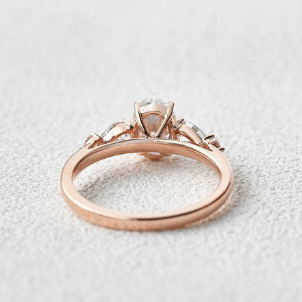 Oval Cut Three Stone Moissanite Engagement Ring