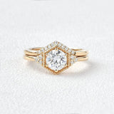 Moissanite Round Cut Vintage Wedding Rind Set