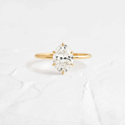 Oval Cut Moissanite Solitaire Promise Ring For Her