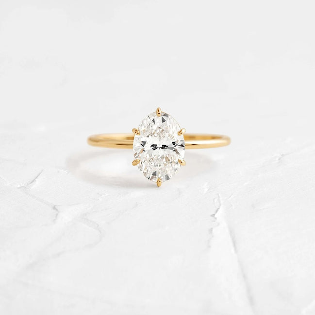 Oval Cut Moissanite Solitaire Promise Ring For Her