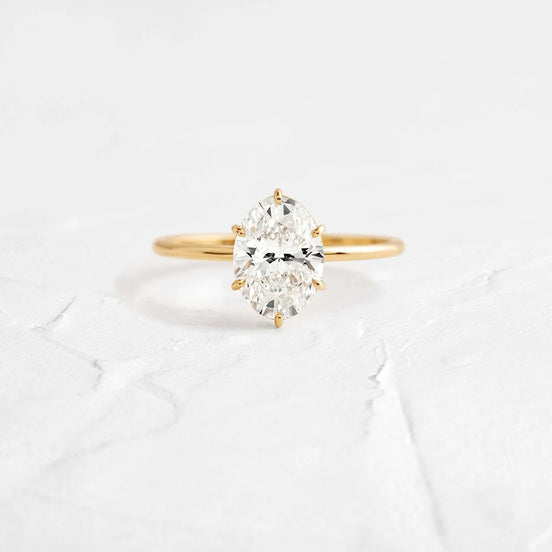 Oval Cut Moissanite Solitaire Promise Ring For Her