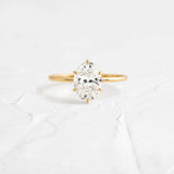 Oval Cut Moissanite Solitaire Promise Ring For Her