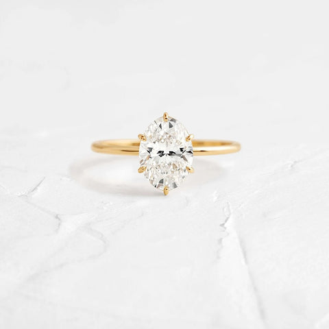 Oval Cut Moissanite Solitaire Promise Ring For Her