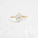 Oval Cut Pave Set Moissanite Engagement Ring