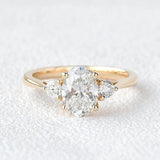 Oval Cut Three Stone Moissanite Engagement Ring