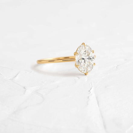 Oval Cut Moissanite Solitaire Promise Ring For Her