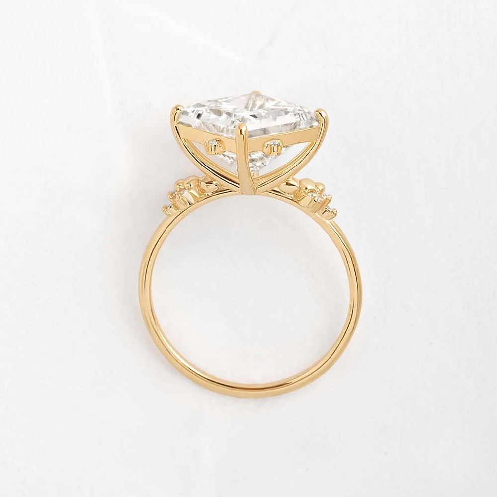 Princess Cut Vintage Moissanite Engagement Ring