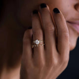 Oval Cut Pave Set Moissanite Engagement Ring
