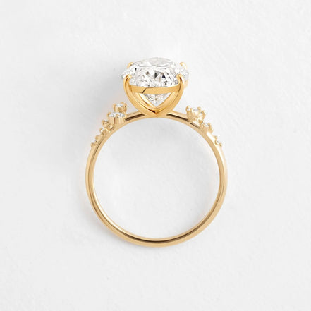 Oval Cut Pave Set Moissanite Engagement Ring