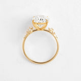 Oval Cut Pave Set Moissanite Engagement Ring
