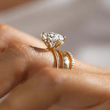 Round Cut Hidden Accent Moissanite Engagement Ring