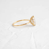 Oval Cut Hidden Halo Moissanite Engagement Ring