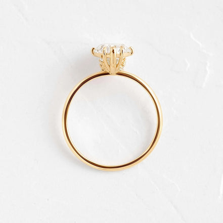 Oval Cut Hidden Halo Moissanite Engagement Ring