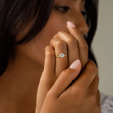 Round Cut Cluster Moissanite Engagement Wedding Ring