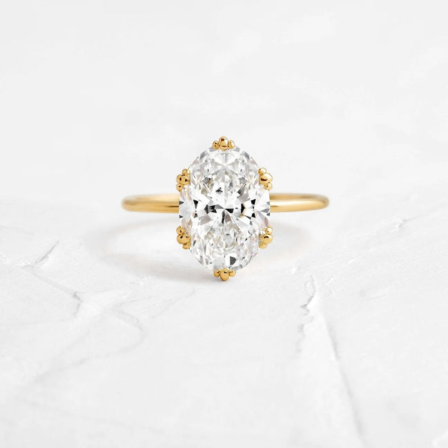 Oval Cut Solitaire Moissanite Engagement Ring