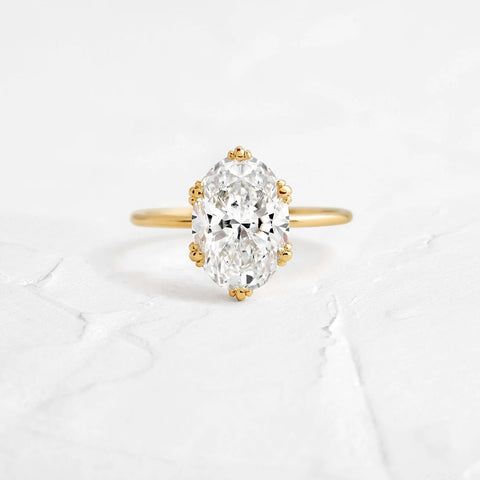 Oval Cut Solitaire Moissanite Engagement Ring