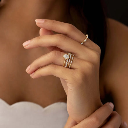 Oval Cut Solitaire Moissanite Engagement Ring
