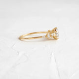 Round Cut Hidden Accent Moissanite Promise Ring