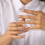 Round Cut Hidden Accent Moissanite Promise Ring