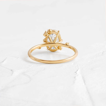 Oval Cut Cluster Moissanite Engagement Ring