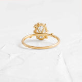 Oval Cut Cluster Moissanite Engagement Ring