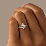 Marquise Cut Side Accent Moissanite Engagement Ring