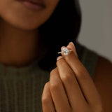 Oval Cut Pave Set Moissanite Engagement Ring