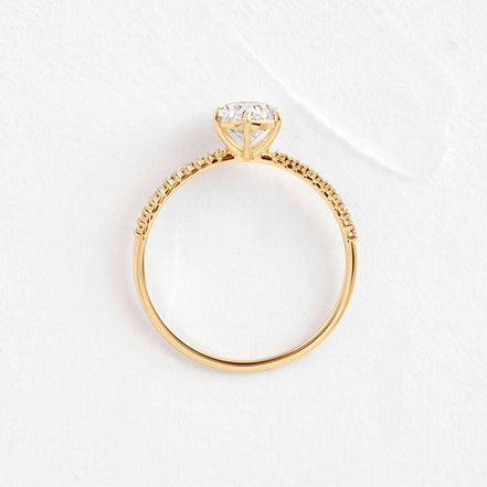 Oval Cut Pave Set Moissanite Engagement Ring