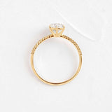Oval Cut Pave Set Moissanite Engagement Ring