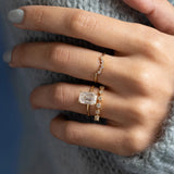 Emerald Cut Solitaire Moissanite Engagement Ring