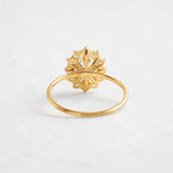 Oval Cut Floral Halo Moissanite Engagement Ring