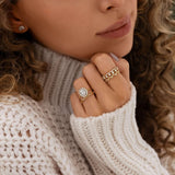 Oval Cut Floral Halo Moissanite Engagement Ring