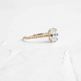 Oval Cut Pave Set Moissanite Engagement Ring